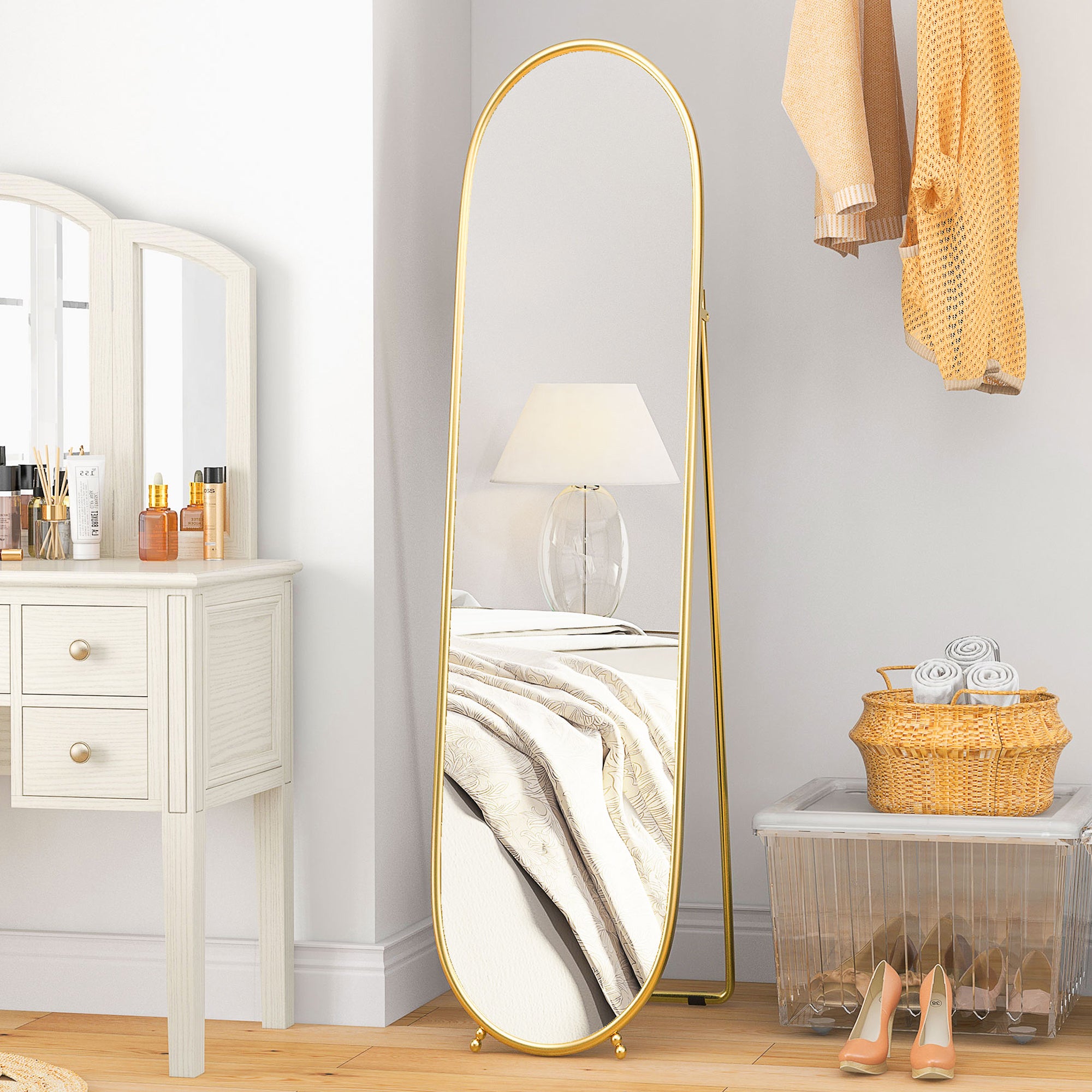 Gold Curved Full Length Mirror