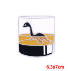 Cartoon Wine Bottle Wine Glass Embroidered Cloth Stickers DIY