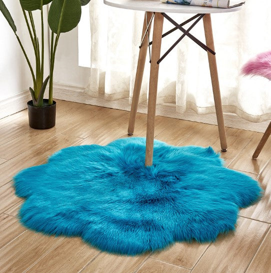 Flower Shape Faux Fur Mat