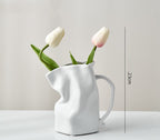 Light Luxury Electroplated Vase - Ceramic Fold Kettle Cup