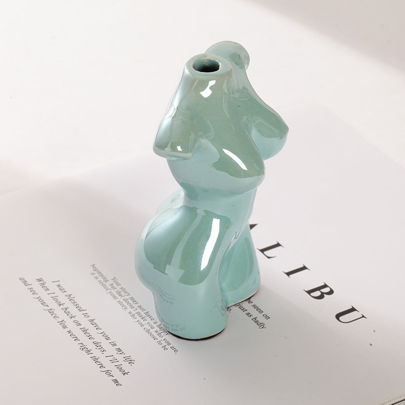 Ceramic Body Art Sculpture Vase - Decorative