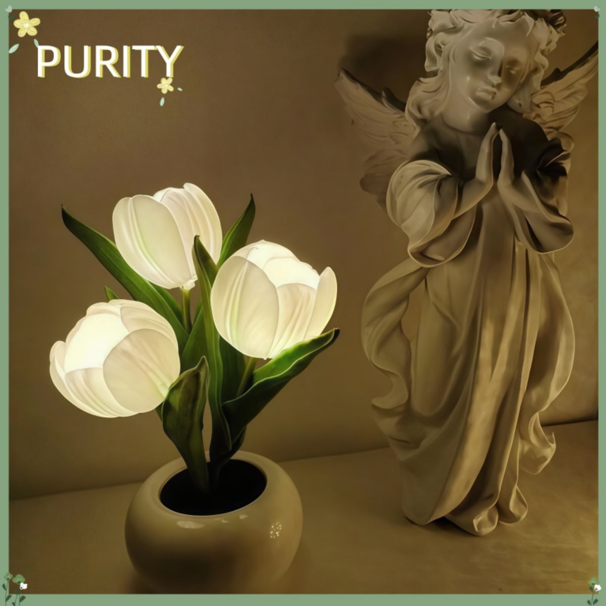 LED Tulip Table Lamp - Replica Flower Vase Desktop Decor