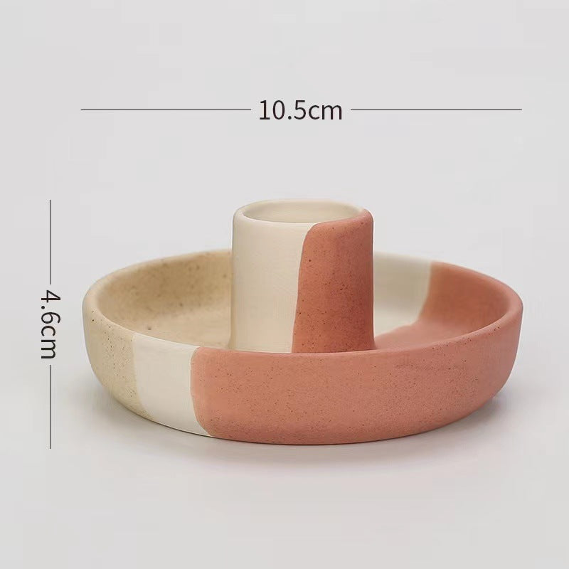Ceramic Candle Pedestal - Jewelry Storage Tray