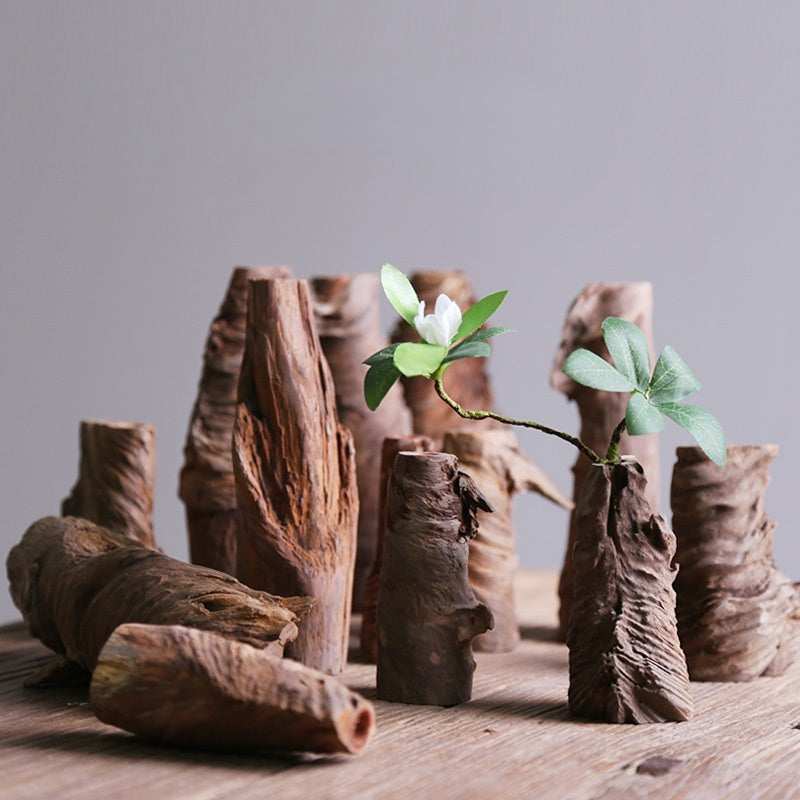Vintage Bark Vase - Natural Rustic Design