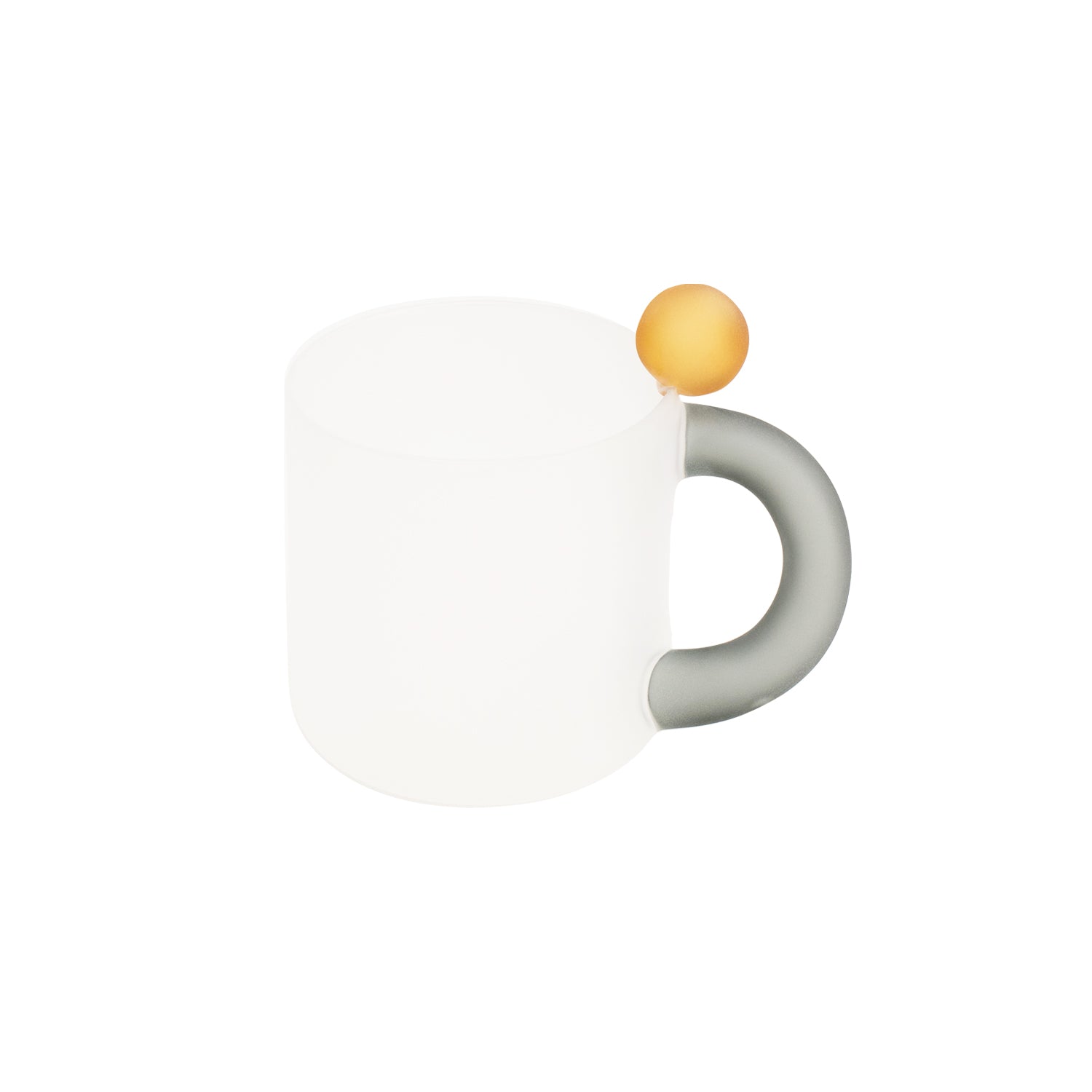 Jelly Bean Glass Mug - Handmade Colored Oblique Handle