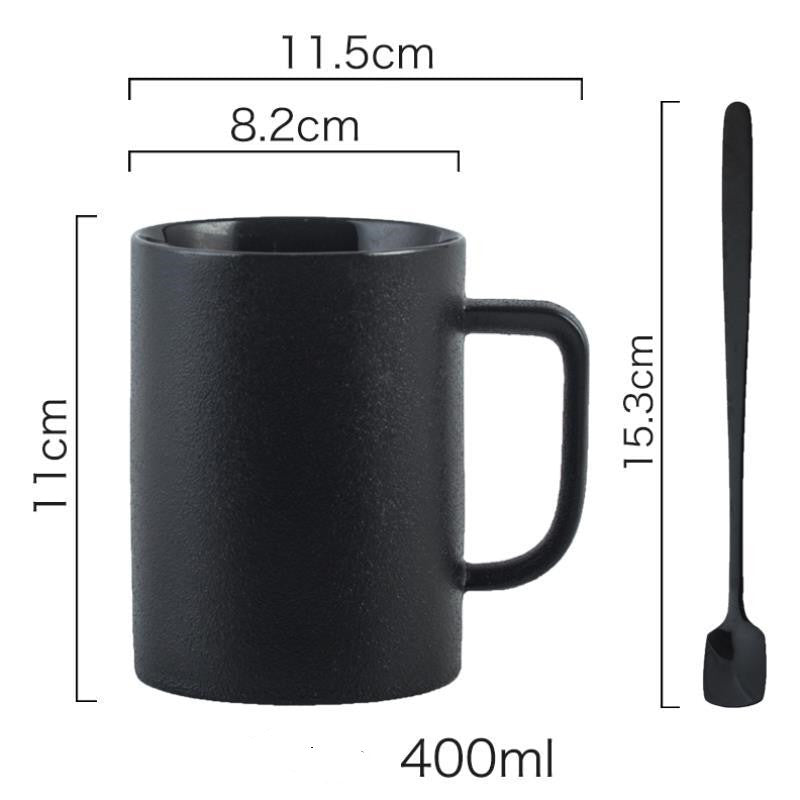 Frosted Personality Ceramic Mug Stoneware Black Retro Coffee Cup Milk Tea Water Cup Japanese Simple Cup