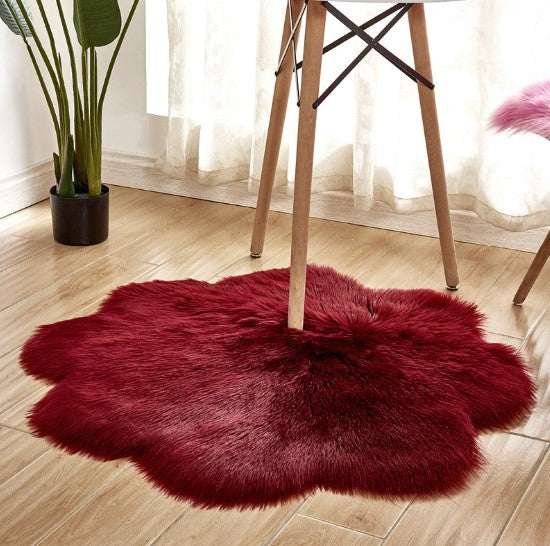 Flower Shape Faux Fur Mat