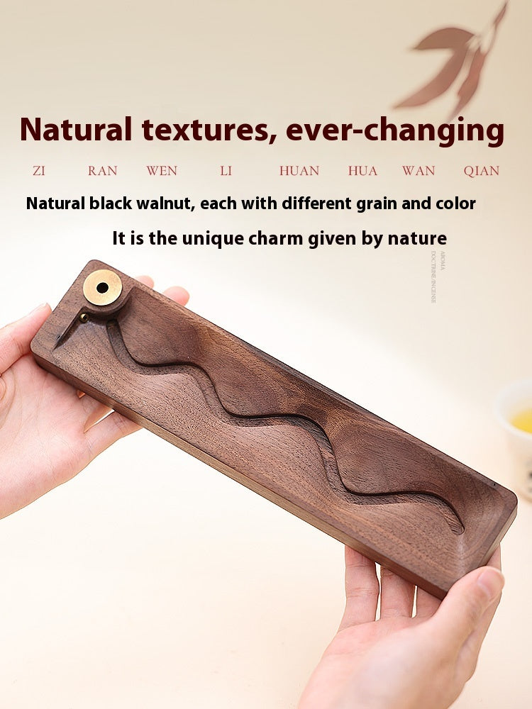 Black Walnut Backflow Incense Burner - Tea Ceremony Zen