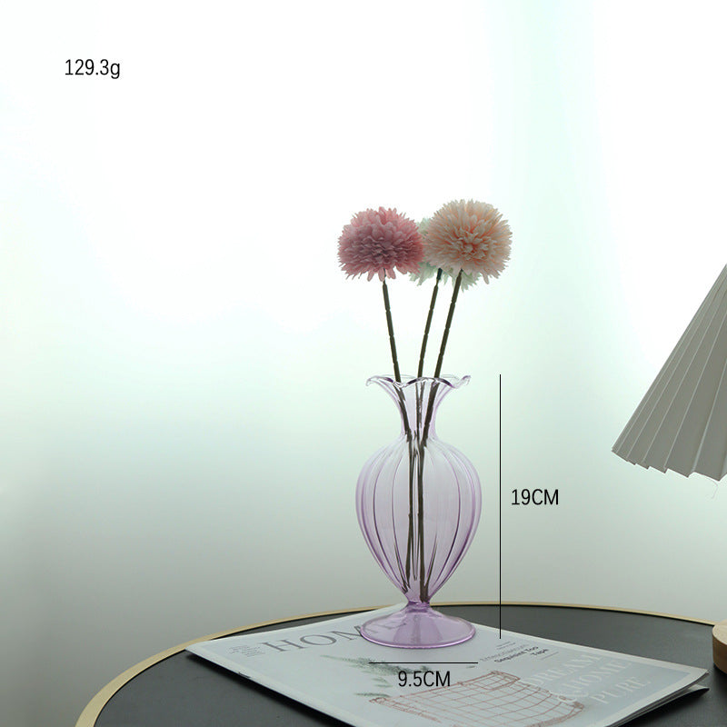 European Retro Glass Vase - Simple Big Belly Series