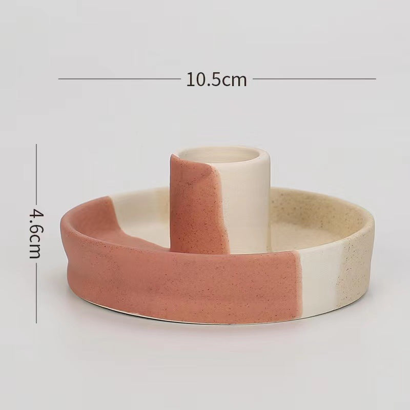 Ceramic Candle Pedestal - Jewelry Storage Tray