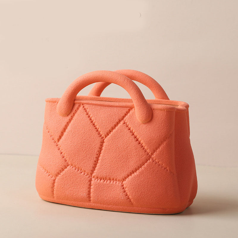 Nordic Morandi Handbag Ceramic Vase - Creative Design