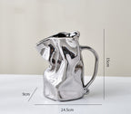 Light Luxury Electroplated Vase - Ceramic Fold Kettle Cup
