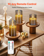 Flameless LED Candles 3-Pack - Battery Operated with Remote