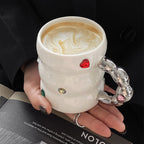 Creative Gem Mug Light Luxury Household Cups Ceramic Good-looking Enamelled Cup Thickened Handle Ceramic Cup