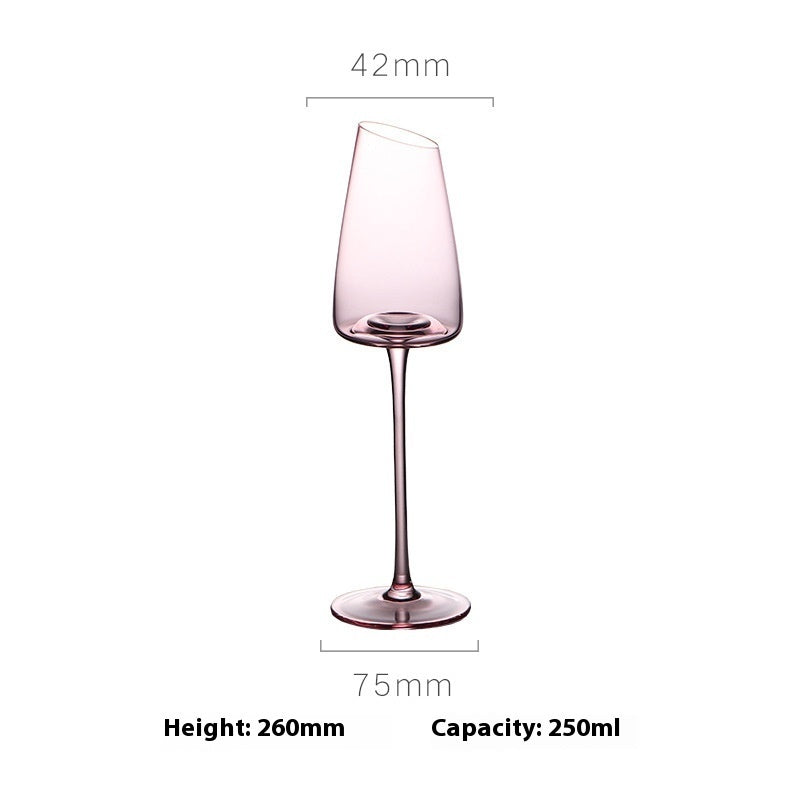 Flamingo French Oblique Concave High Foot Glass Crystal Glasses