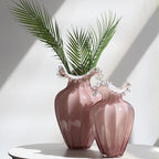 Water Drop Glass Vase - Simple Wave Mouth Countertop
