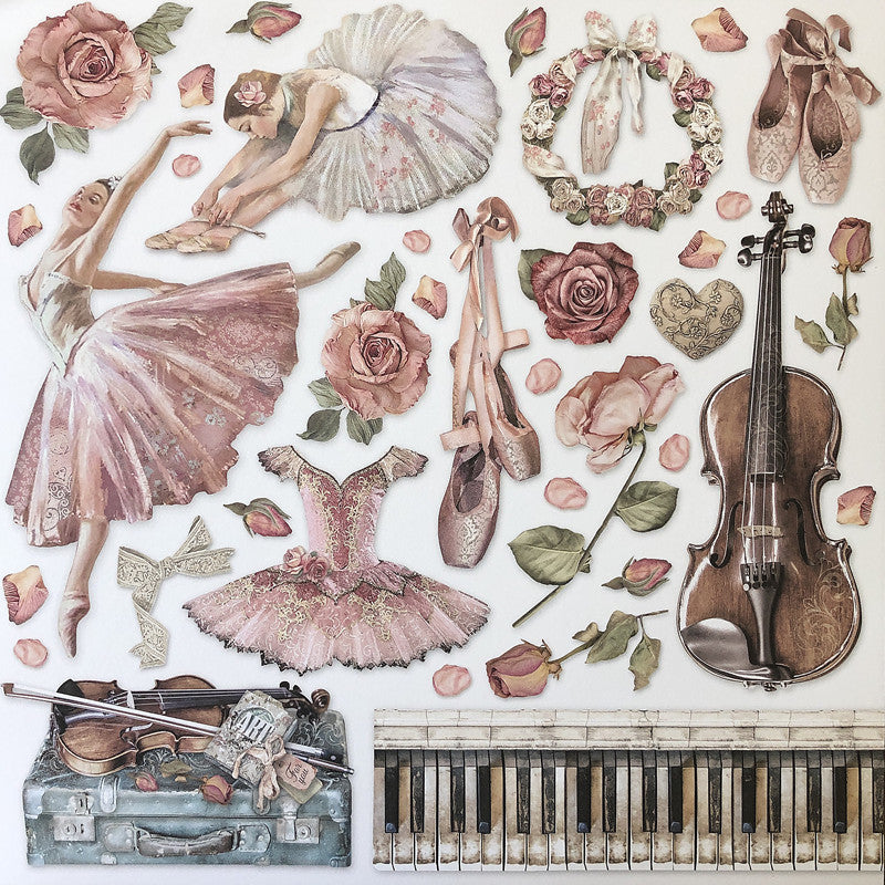 Vintage Journal Ballet Themed Stickers