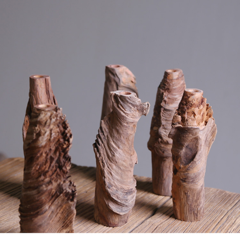 Vintage Bark Vase - Natural Rustic Design
