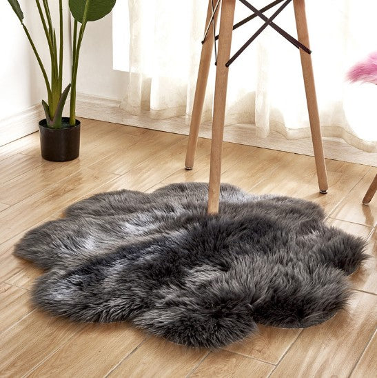 Flower Shape Faux Fur Mat