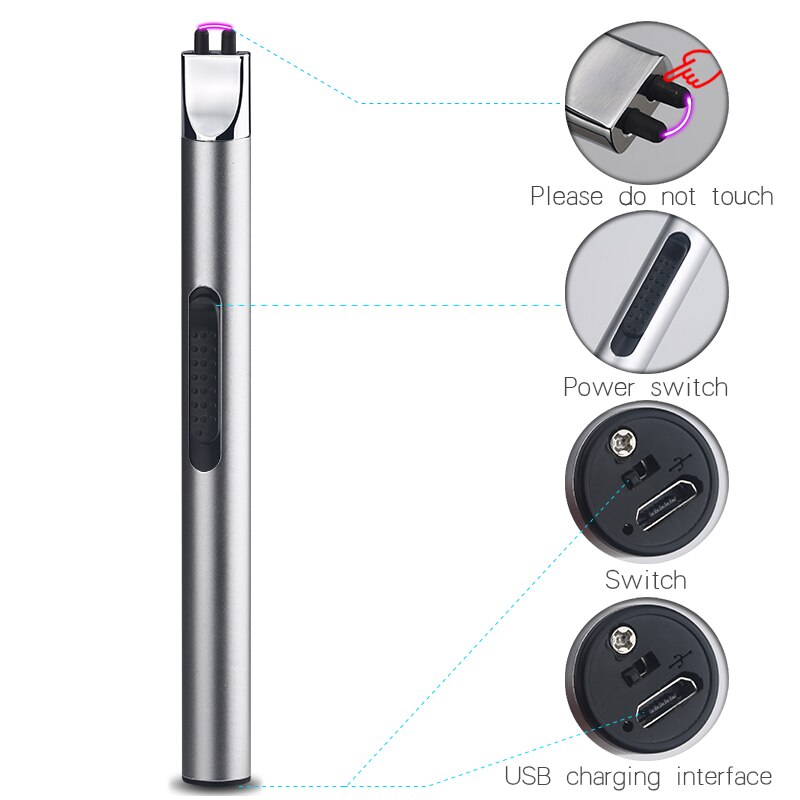 Rechargeable Metal Lighter - Windproof Candle Igniter