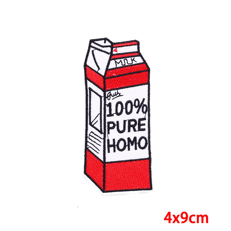 Cartoon Wine Bottle Wine Glass Embroidered Cloth Stickers DIY