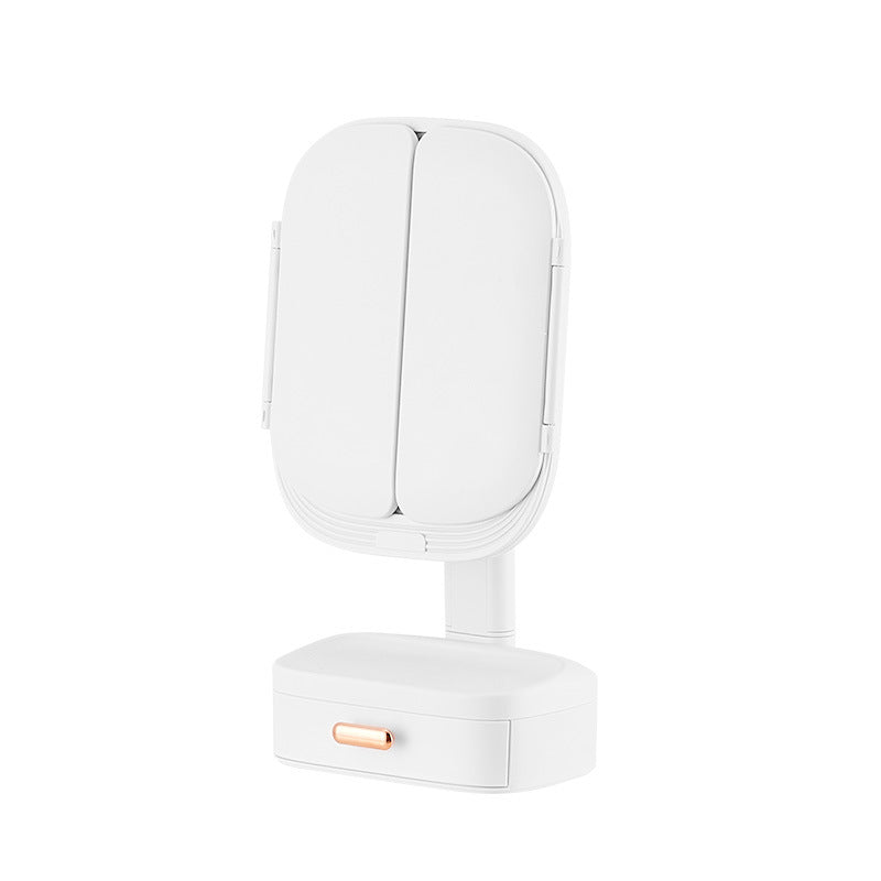 LED Desktop Cosmetic Mirror - Foldable with Light