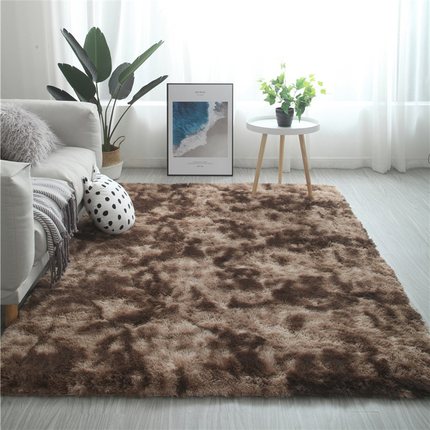 Simple Tie-Dye Long Hair Rug