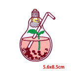 Cartoon Wine Bottle Wine Glass Embroidered Cloth Stickers DIY
