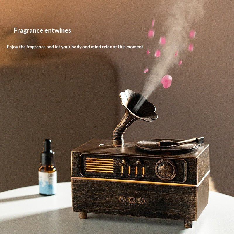 Retro Phonograph Aroma Diffuser - Bluetooth Speaker