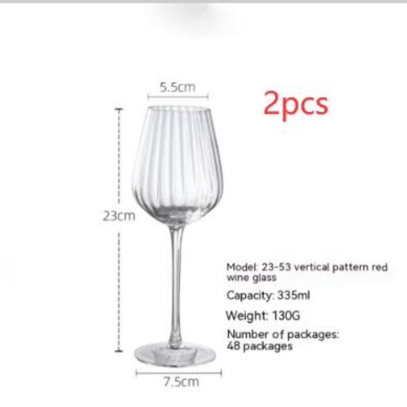 Nordic Vertical Striped Wine Glass High Leg