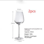 Nordic Vertical Striped Wine Glass High Leg
