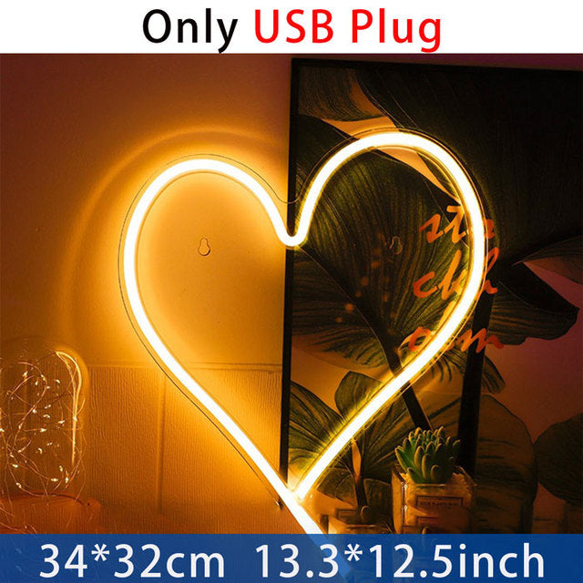 Love Heart Neon Light - Acrylic Atmosphere Decoration