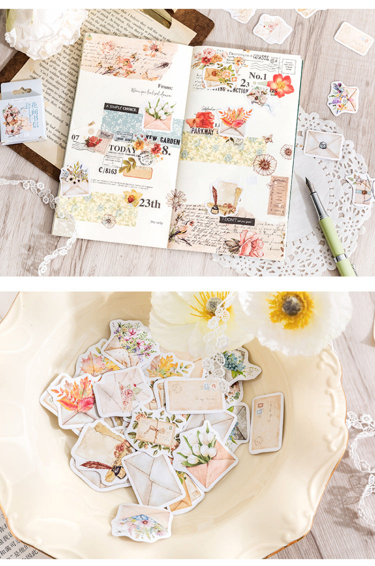 Retro Flower Journal Decoration Stickers