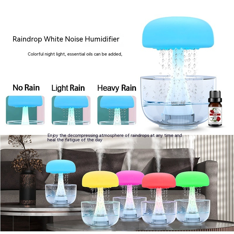 Raindrop Humidifier Seven-color Ambience Light Cloud
