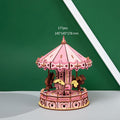 Wooden 3D Carousel Car Puzzle - Educational Stereo Toy