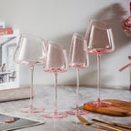 Flamingo French Oblique Concave High Foot Glass Crystal Glasses