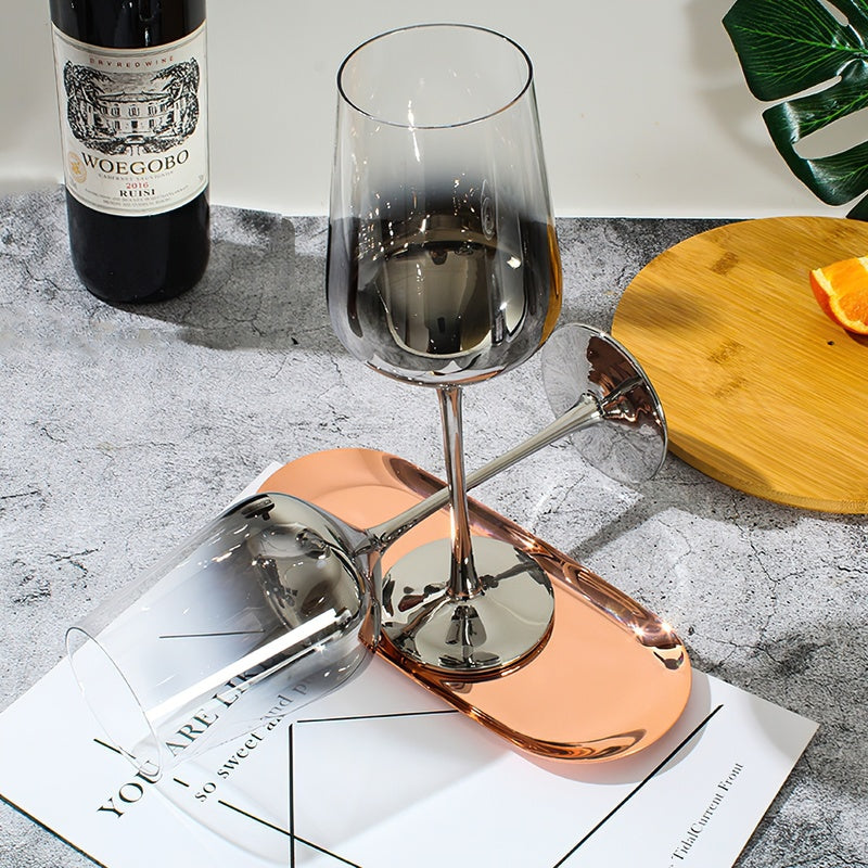 Crystal Electroplating Silver Grey Gradient Wine Glass