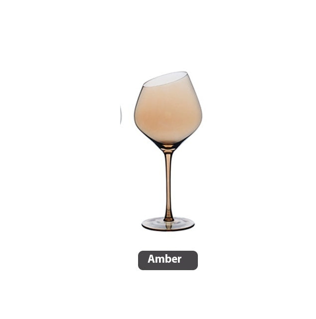 Beveled Big Belly Goblet Crystal Red Wine Electroplated Color Wine Champagne Glass
