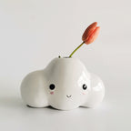 Creative Cartoon Cloud Ceramic Vase - Whimsical