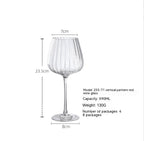 Nordic Vertical Striped Wine Glass High Leg