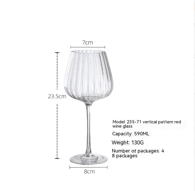 Nordic Vertical Striped Wine Glass High Leg
