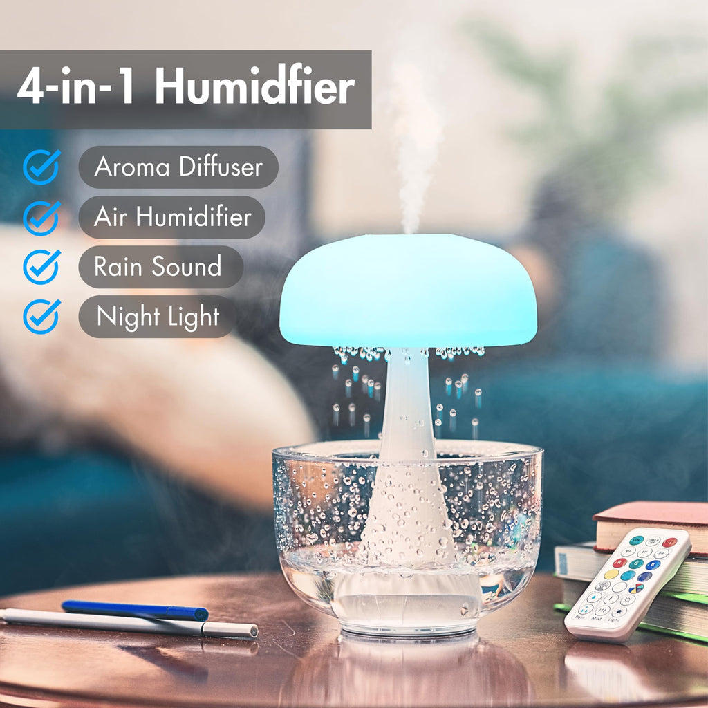 Raindrop Humidifier Seven-color Ambience Light Cloud