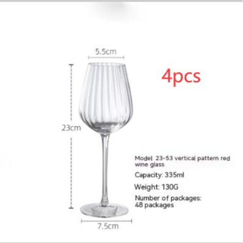 Nordic Vertical Striped Wine Glass High Leg