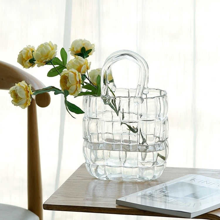 Creative Glass Handbag Vase - Decorative