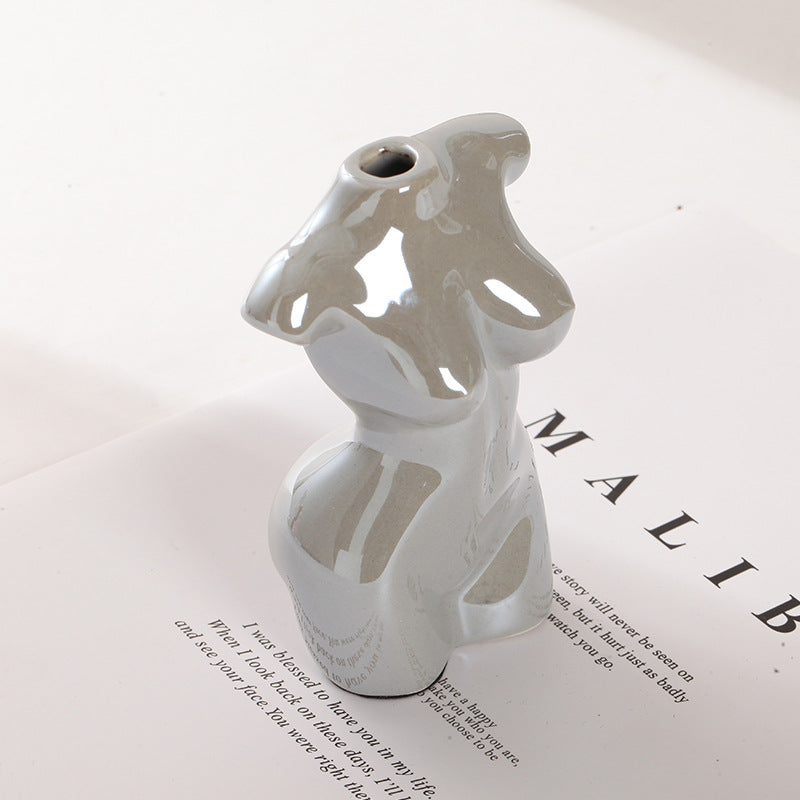 Ceramic Body Art Sculpture Vase - Decorative