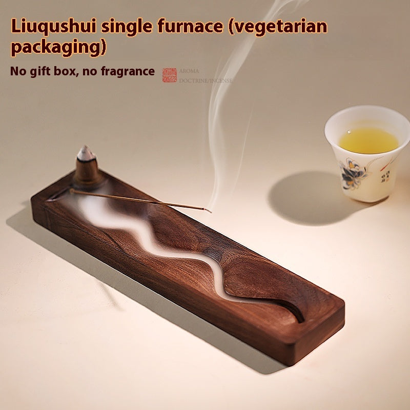 Black Walnut Backflow Incense Burner - Tea Ceremony Zen