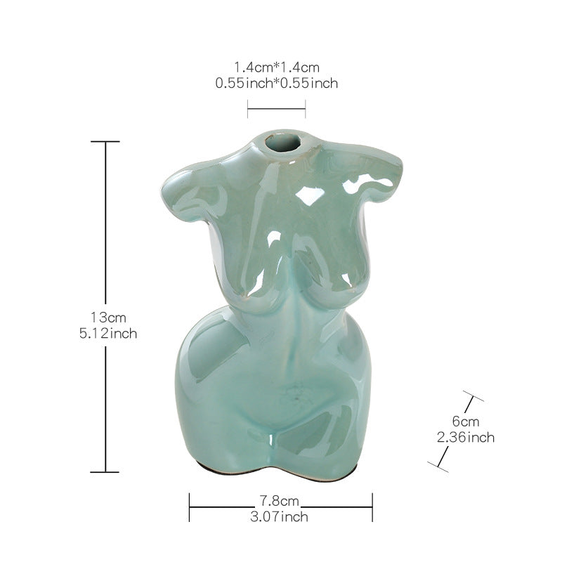 Ceramic Body Art Sculpture Vase - Decorative