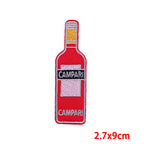 Cartoon Wine Bottle Wine Glass Embroidered Cloth Stickers DIY