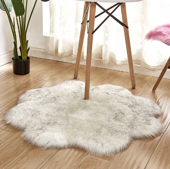 Flower Shape Faux Fur Mat