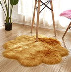 Flower Shape Faux Fur Mat